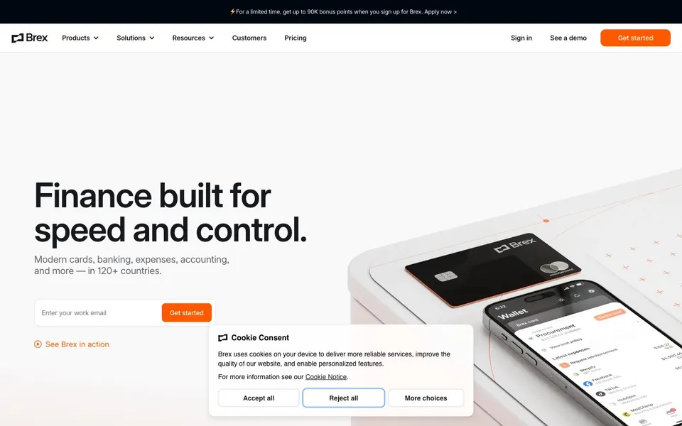 Brex home page