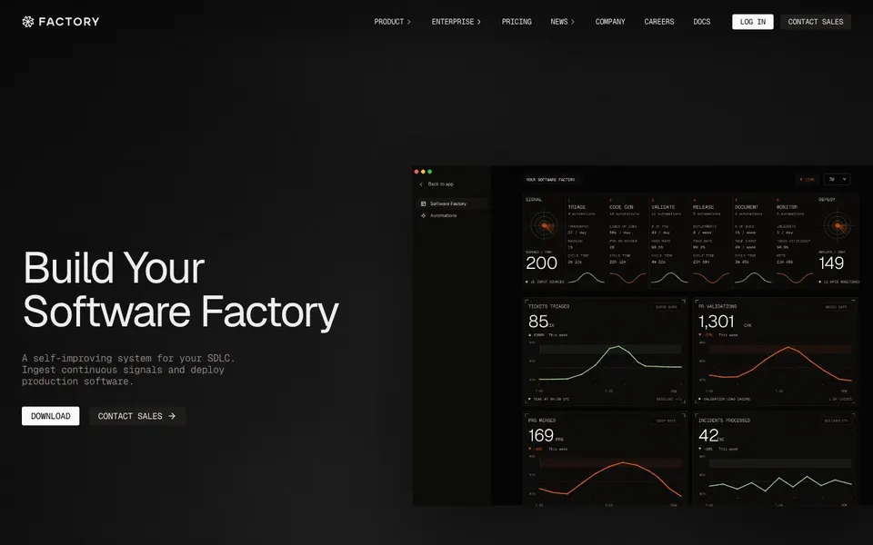 Factory home page