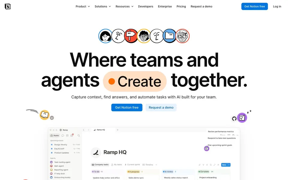 Notion home page