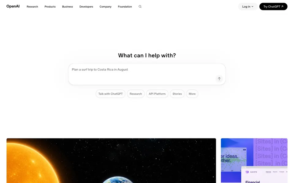 OpenAI home page