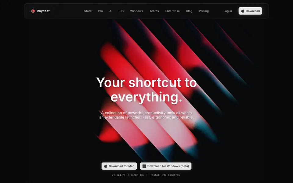 Raycast home page