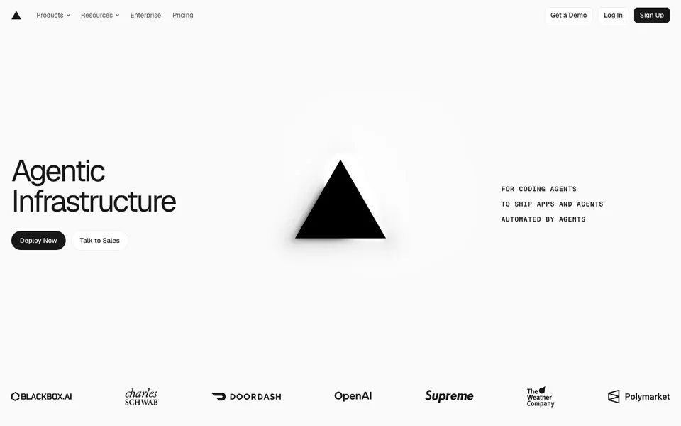 Vercel home page