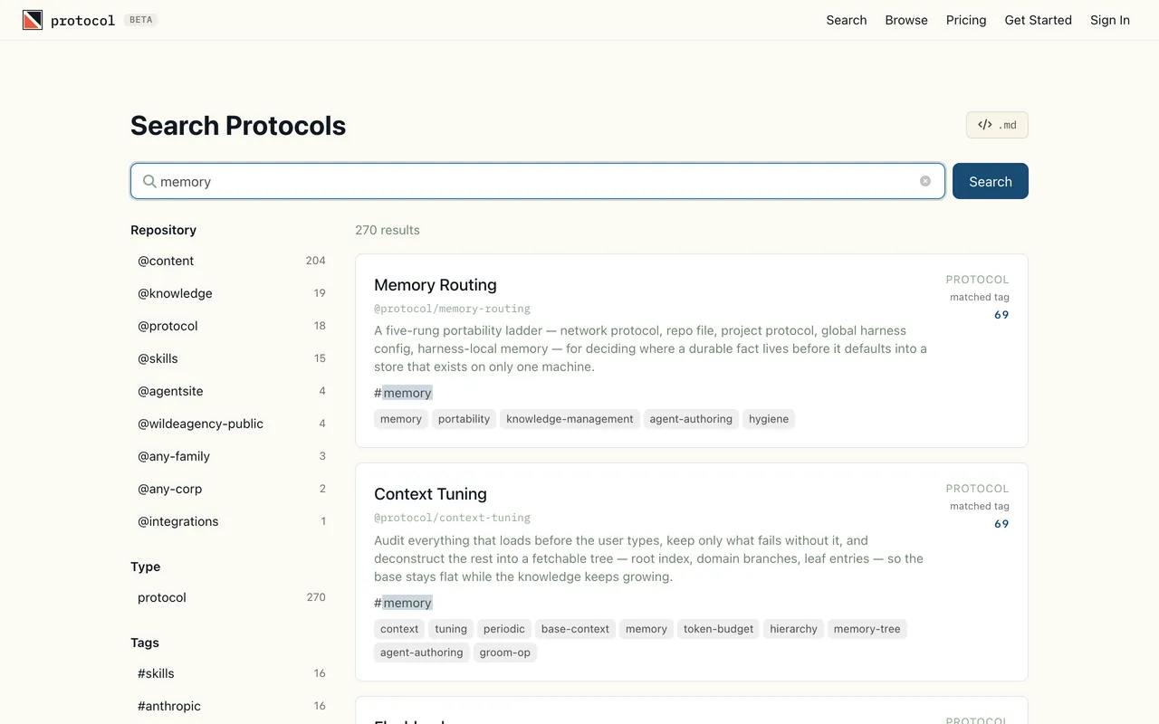 Protocol: Full-text search across repositories
