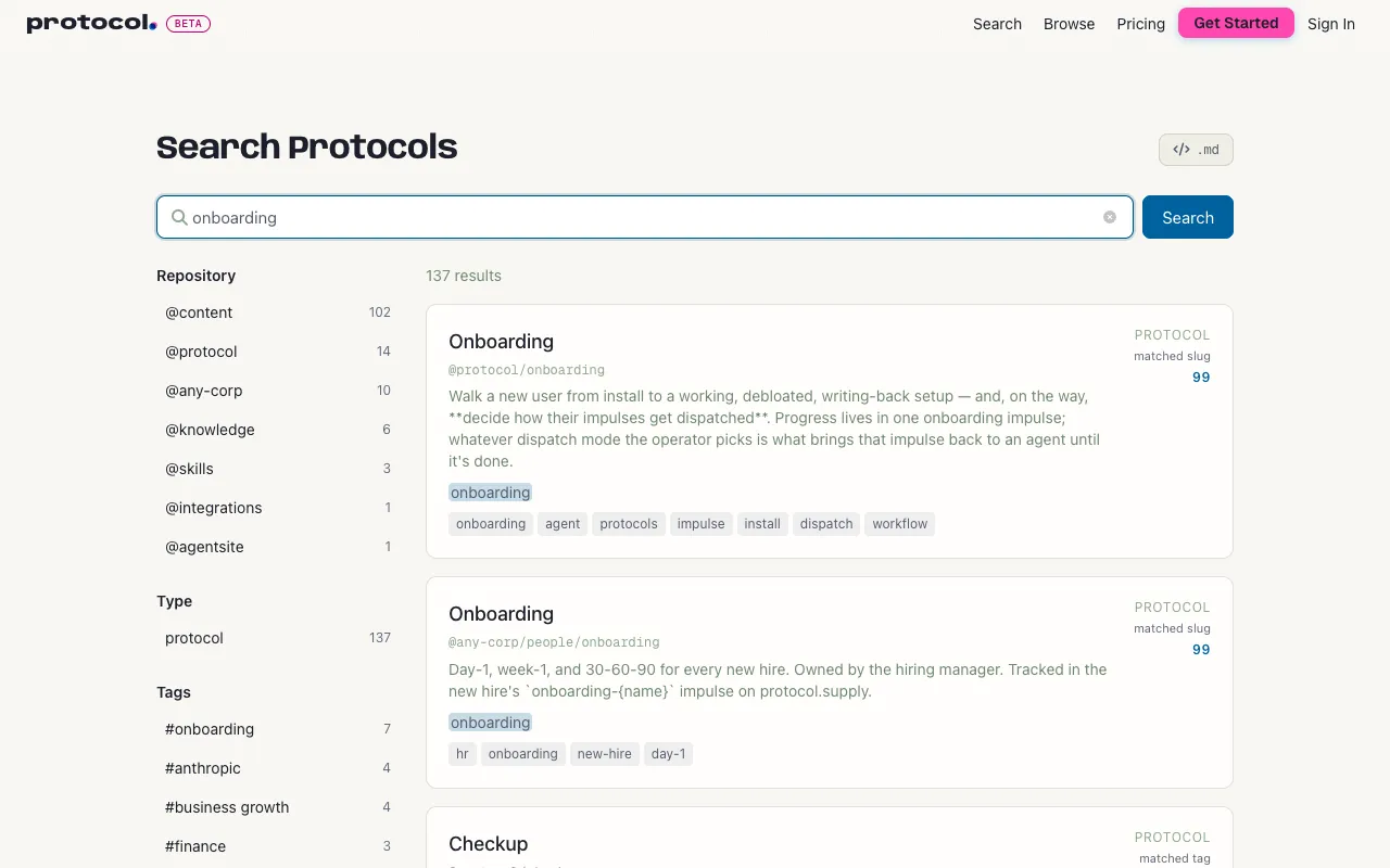 Protocol: Search across every repository