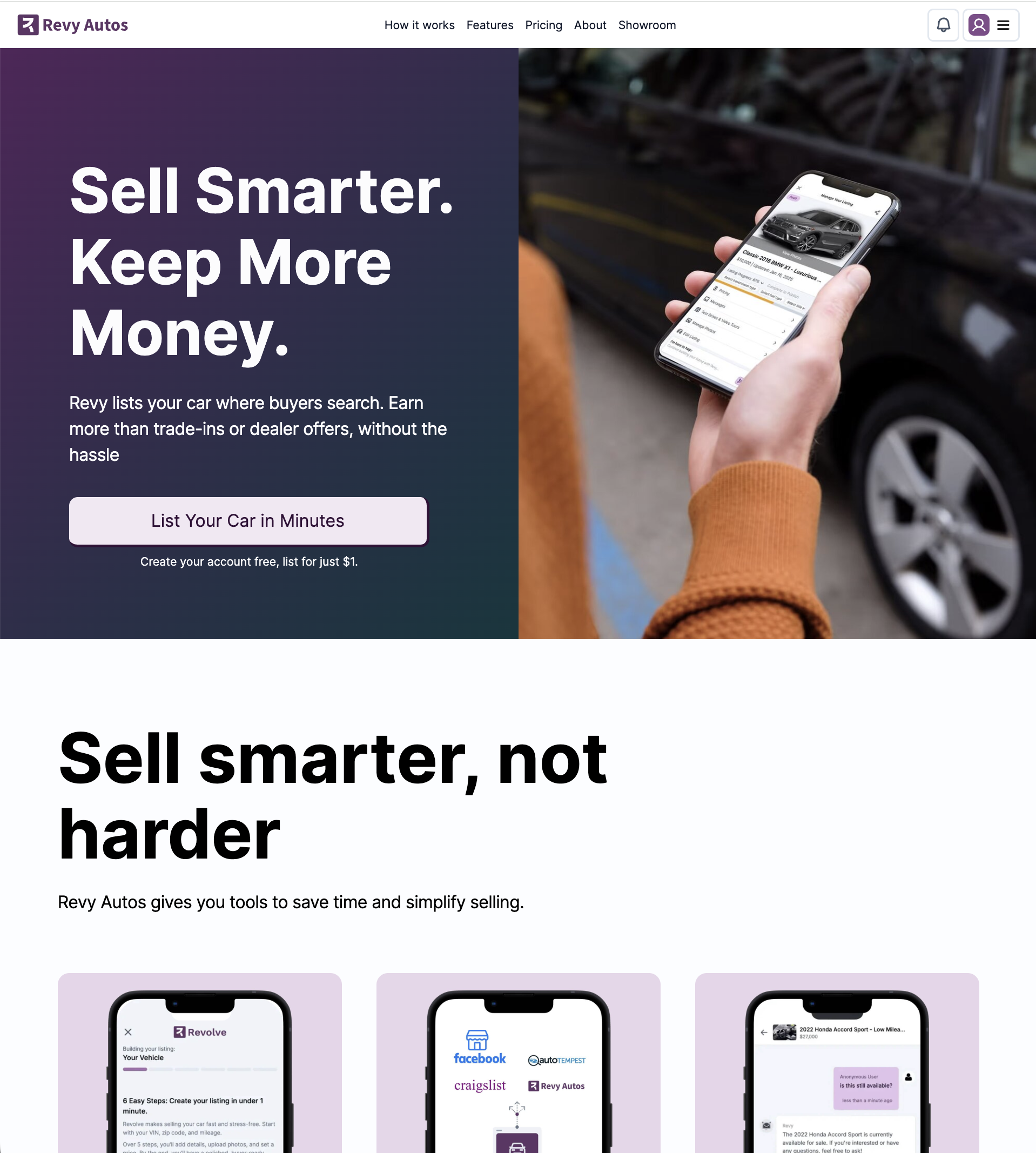 Revyautos marketing homepage
